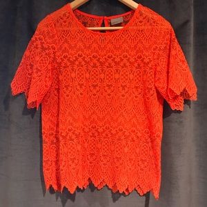 Orange lace style top